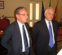 Il Presidente Nicola Bono </br> e il Sindaco di Canicattini B. </br> Paolo Amenta.