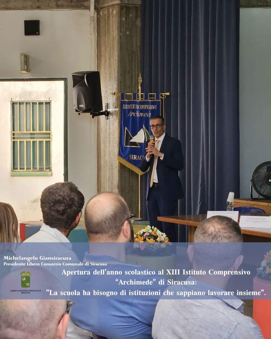 𝐀𝐩𝐞𝐫𝐭𝐮𝐫𝐚 𝐝𝐞𝐥𝐥’𝐚𝐧𝐧𝐨 𝐬𝐜𝐨𝐥𝐚𝐬𝐭𝐢𝐜𝐨 𝐚𝐥 𝐗𝐈𝐈𝐈 𝐈𝐬𝐭𝐢𝐭𝐮𝐭𝐨 𝐂𝐨𝐦𝐩𝐫𝐞𝐧𝐬𝐢𝐯𝐨 “𝐀𝐫𝐜𝐡𝐢𝐦𝐞𝐝𝐞” 𝐝𝐢 𝐒𝐢𝐫𝐚𝐜𝐮𝐬𝐚: 
