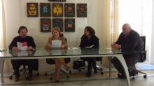 Da sinistra l'architetto Gozzo, il Commissario Floreno, il sindaco di Augusta, Di Pietro e l'ing. Morello